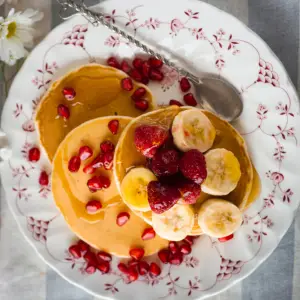 Pancakes with Fruit & Ice Cream