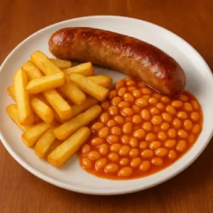 Sausage Chips & Beans
